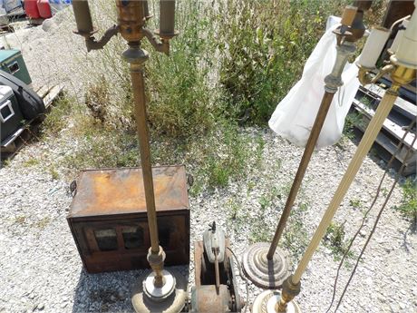 VINTAGE LAMPS - HEATER - PUMP ETC