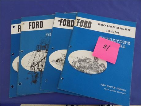 FORD Baler - Plows - and Forage Blower Operators Manuals
