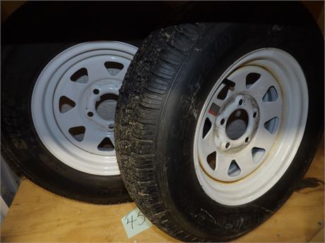 ST 175/80D13 TIRES W / RIMS ( 2 )