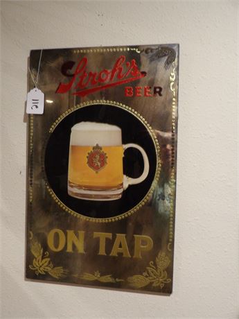 STROHS BEER PLASTIC SIGN