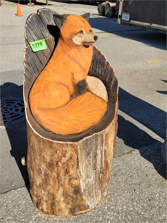 FOX CHAINSAW WOOD CARVING