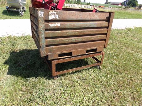 HEAVY METAL CRATE - W / MISC. TOOLS - PIPE WRENCHES - HEATER - SNAP ON