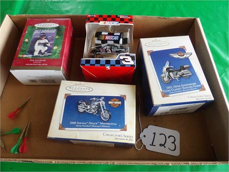 NASCAR & HARLEY DAVIDSON ORNAMENTS