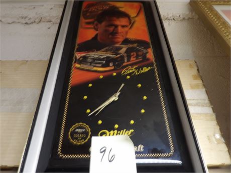 MILLER GENUINE DRAFT RUSTY WALLACE CLOCK