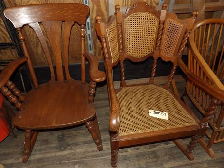 VINTAGE WOODEN ROCKING CHAIRS