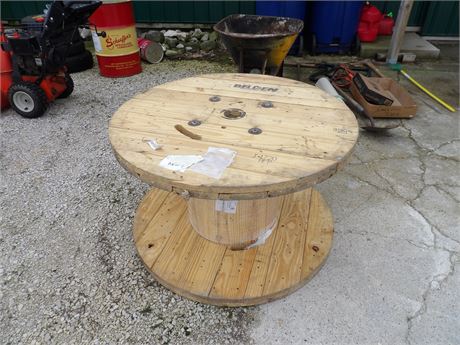 WOODEN SPOOL ( APPROX. 30" TALL )