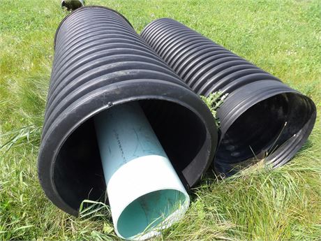 PLASTIC CULVERTS 6' LONG (2)  ( 1-PVC )