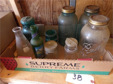 VINTAGE GLASS JARS