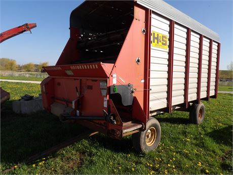 H & S SUPER 7 +4  - 16' FORAGE RACK W / KNOWLES WAGON - EXT POLE