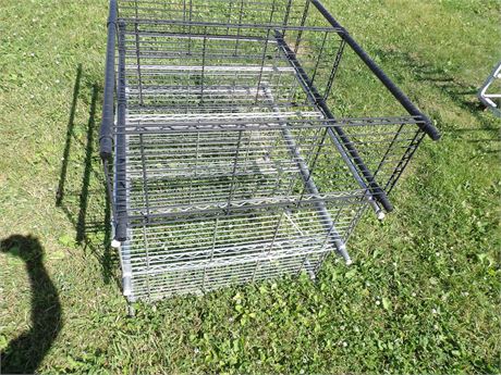 HEAVY WIRE TYPE SHELVES (3 TOTAL )