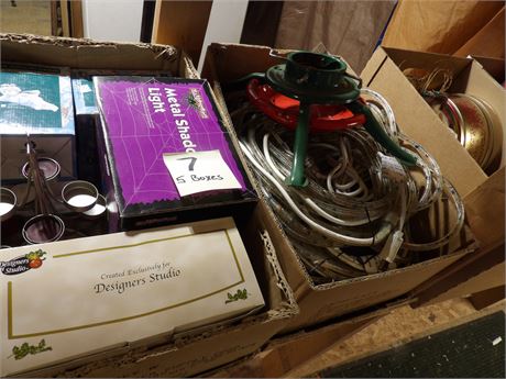 5 BOXES MISC CHRISTMAS ITEMS
