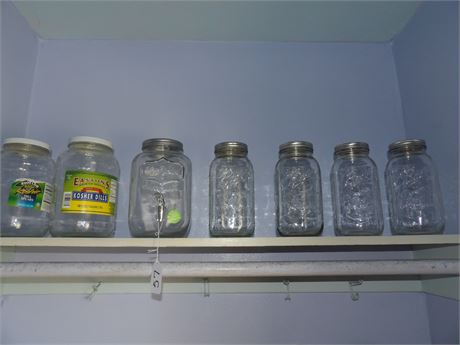 YORKSHIRE DRINK GLASS DISPENSER - BALL JARS W / LIDS - PICKLE JARS W/ LIDS