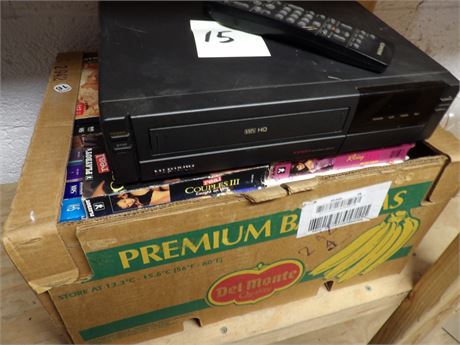 VHS PLAYER W / COLLECTOR MOVIES