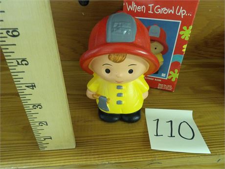 "WHEN I GROW UP" FIREMAN COIN BANK