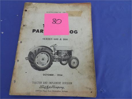 FORD 600 & 800 Series Tractor Parts Manual