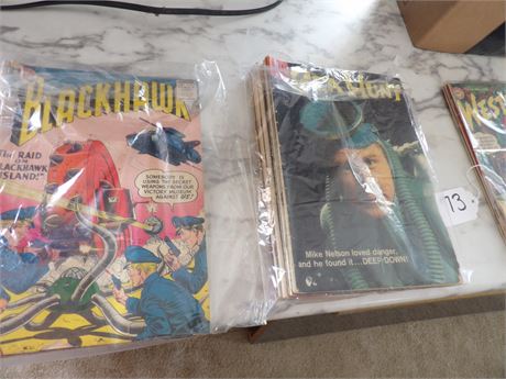 GI COMBAT - WESTERN COMICS - SEA HUNT - BLACK HAWK ( ASSORT OF COMIC BOOKS )