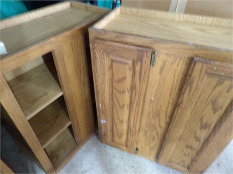 WOOD CABINETS ( 2 TOTAL )