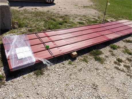 ASSORTMENT OF STEEL BARN RED 10 PC-6'-16' LENGTHS APPROX