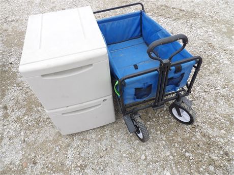 PLASTIC FILE CABINET / CLOTH WAGON