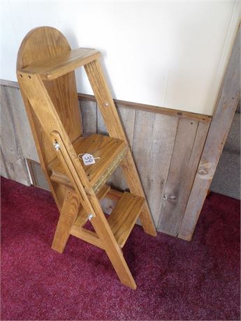 WOODEN STEP STOOL/CHAIR