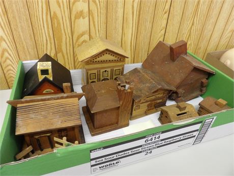 WOODEN CABIN COIN BANKS