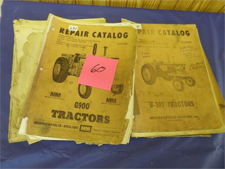 Minneapolis Moline G900 & U302 Tractors Repair Parts Manuals