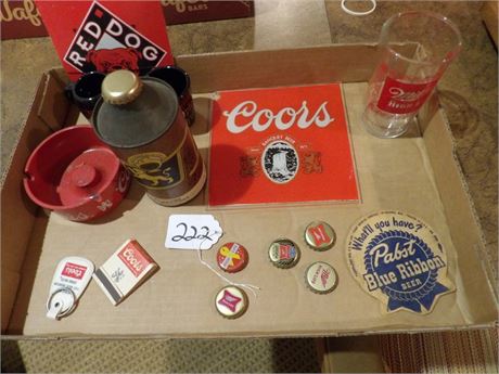 ASSORTMENT OF BOTTLE BEER CAPS - ASH TRAY