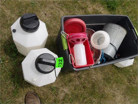 LARGE TUB POULTRY FEEDERS ETC