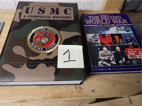 USMC MARINE CORP HARD COVER BOOK - WWII IN COLOR ( HARD COVER )