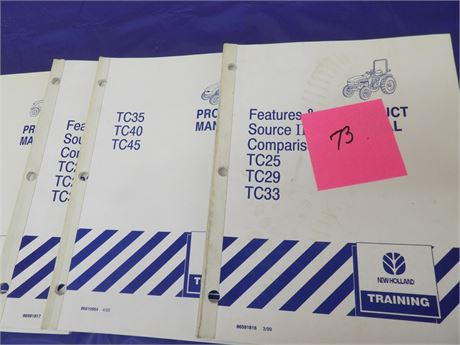 New Holland TC25, 29, 33, 30, 35, 40, 45 Series Product Information Manuals