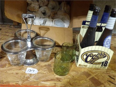 VINTAGE CONDIMENT CADDY- COORS SIGNATURE SERIES 97 BANQUET BEER
