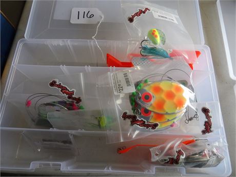 SALMON CANDY COWBELLS CLOWN - SALMON CANDY TROUT RIGS W / PLASTIC ORGANIZER