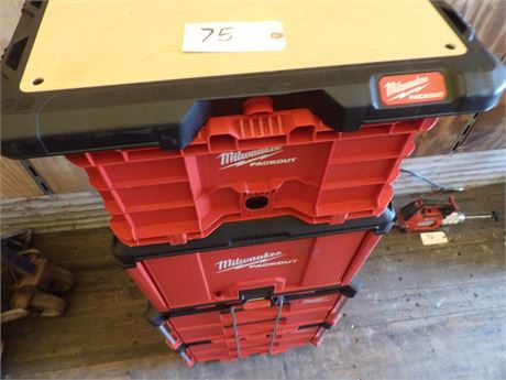 MILWAUKEE PACK OUT CONTAINERS W / DOLLY