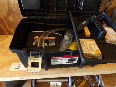 TOOL BOX W / HAND TORCH ETC