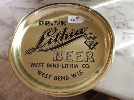 LITHIA BEER WEST BEND SERVING TRAY