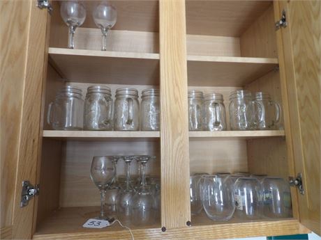 CEDAR CREEK WINERY GLASSES - BALL GLASS DRINKING JARS PLUS MORE