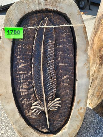 FEATHER CHAINSAW WOOD CARVING