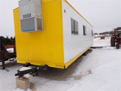 JOB TRAILER - 25' APPROX. ON TRANSPORT - GREAT HUNTING SHACK ETC. (NO TITLE)