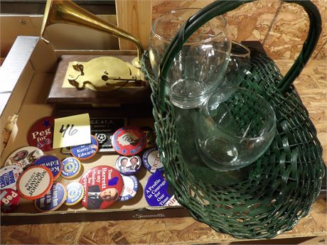 COLLECTIBLES- GLASSWARE - BUTTONS ETC