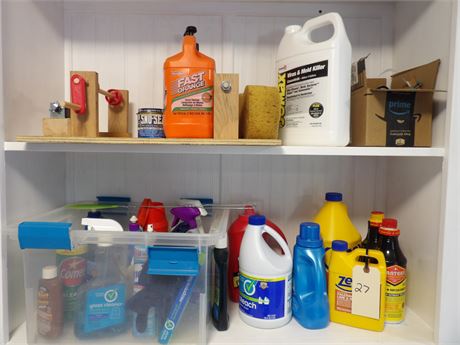 ASSORTMENT CLEANING SUPPLIES ETC