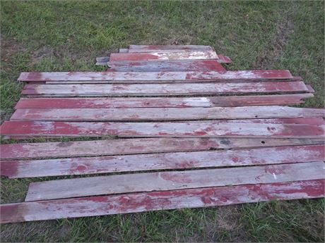 14+ red, weathered barn boards at 7 1/4' wide - pic soon