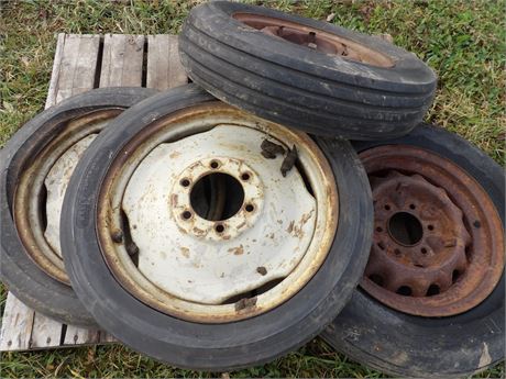 ASSORTMENT OF TIRES & RIMS ( FORD TRACTOR?)