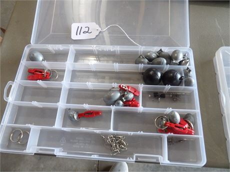 SNAP WEIGHTS - SINKERS- W/ PLASTIC ORGANIZER