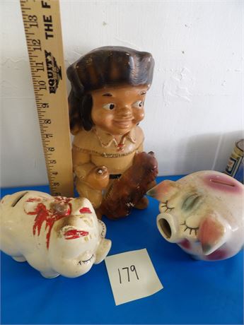 PIG BANKS - CORKY - ETC ( PORCELAIN/CERAMIC )