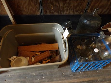 ASSORTMENT OF BOTTLES ETC